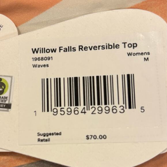 NWT PRANA Willow Falls Reversible Swim Top, Size M, Purple, Orange, Green - Picture 5 of 8